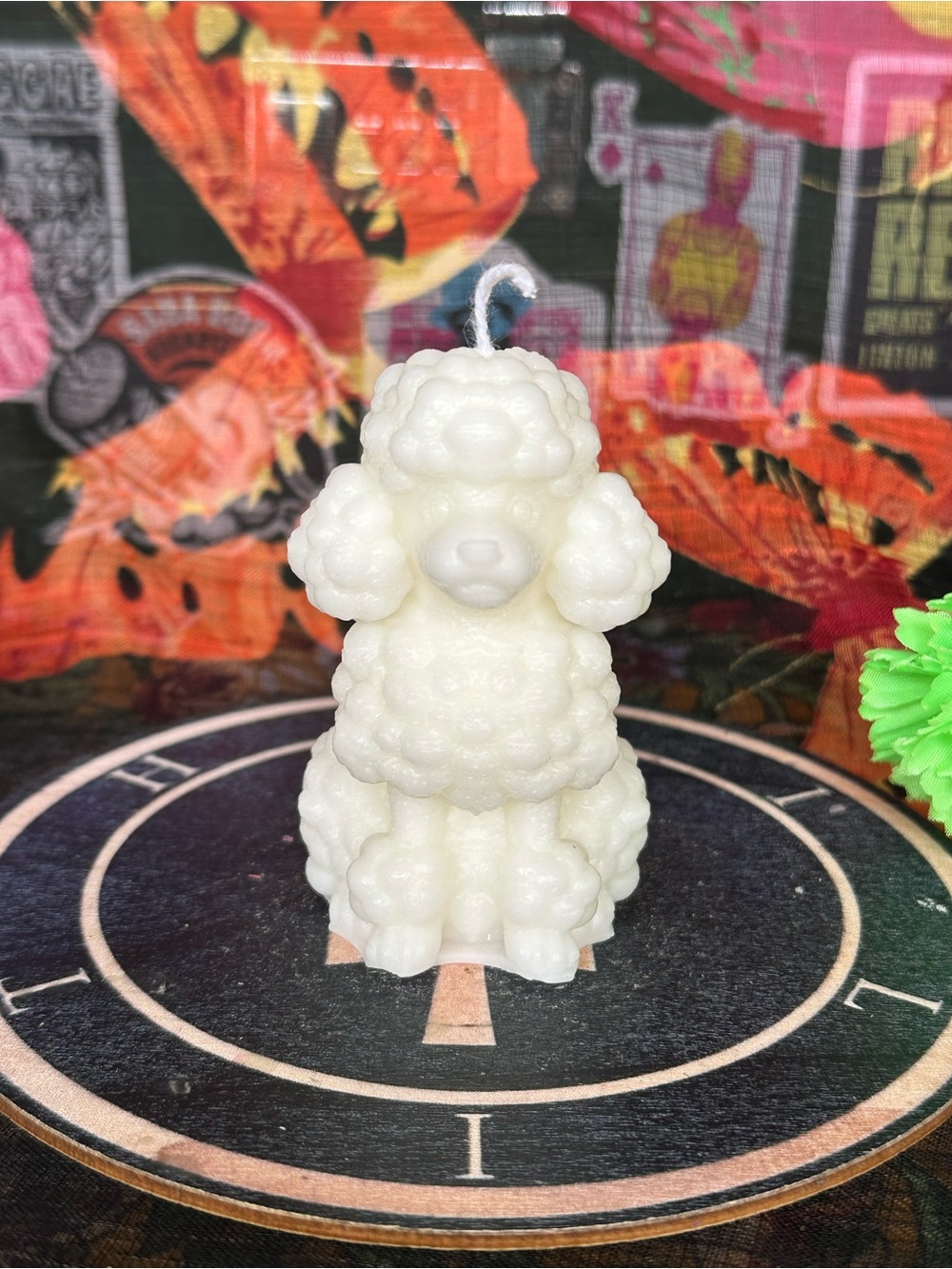 Handmade White Poodle Candle – Cute Dog Shaped Candle